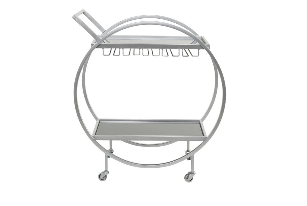 Silver Rolling Round Bar Cart 3 Silver Rolling Round Bar Cart - Image 3