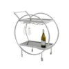 Silver Rolling Round Bar Cart