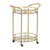 Rene Gold Finish Round Bar Cart
