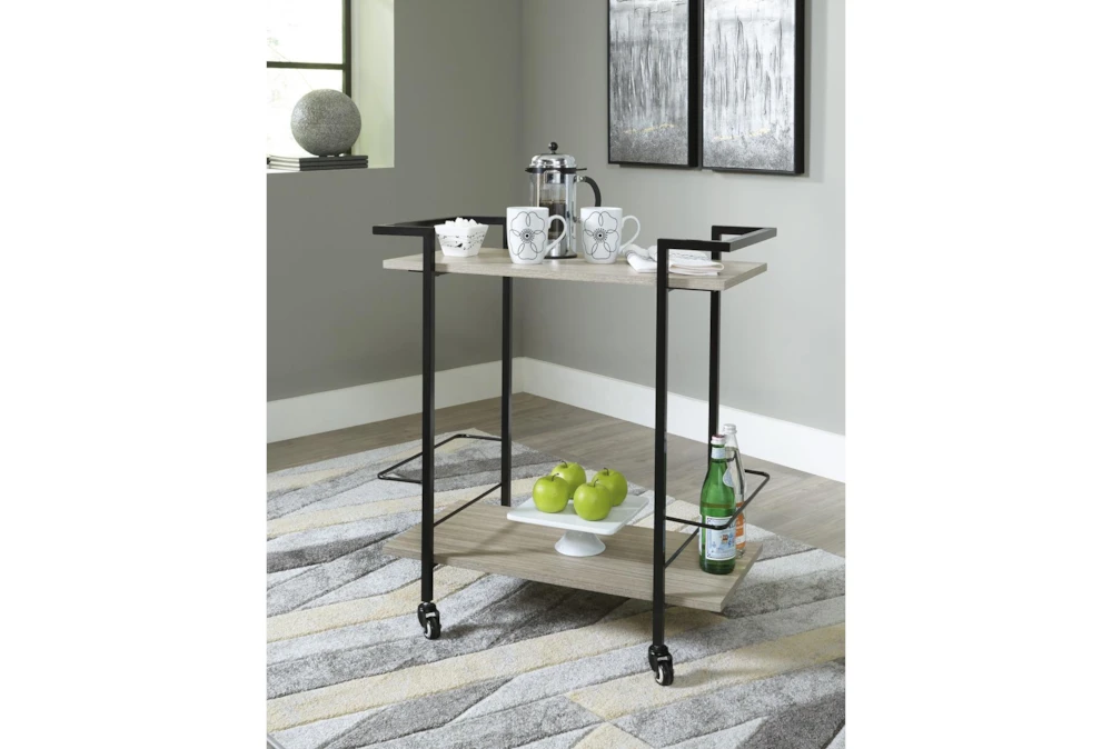 Juan Brown/Black Rolling Bar Cart 3 Juan Brown/Black Rolling Bar Cart - Image 3