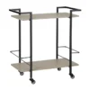 Juan Brown/Black Rolling Bar Cart