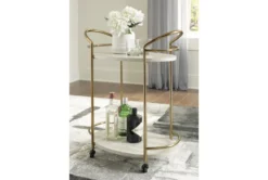 Maria Cream/Gold Rolling Bar Cart -KitchenCraft Store 299654 gold melamine bar cart room 85