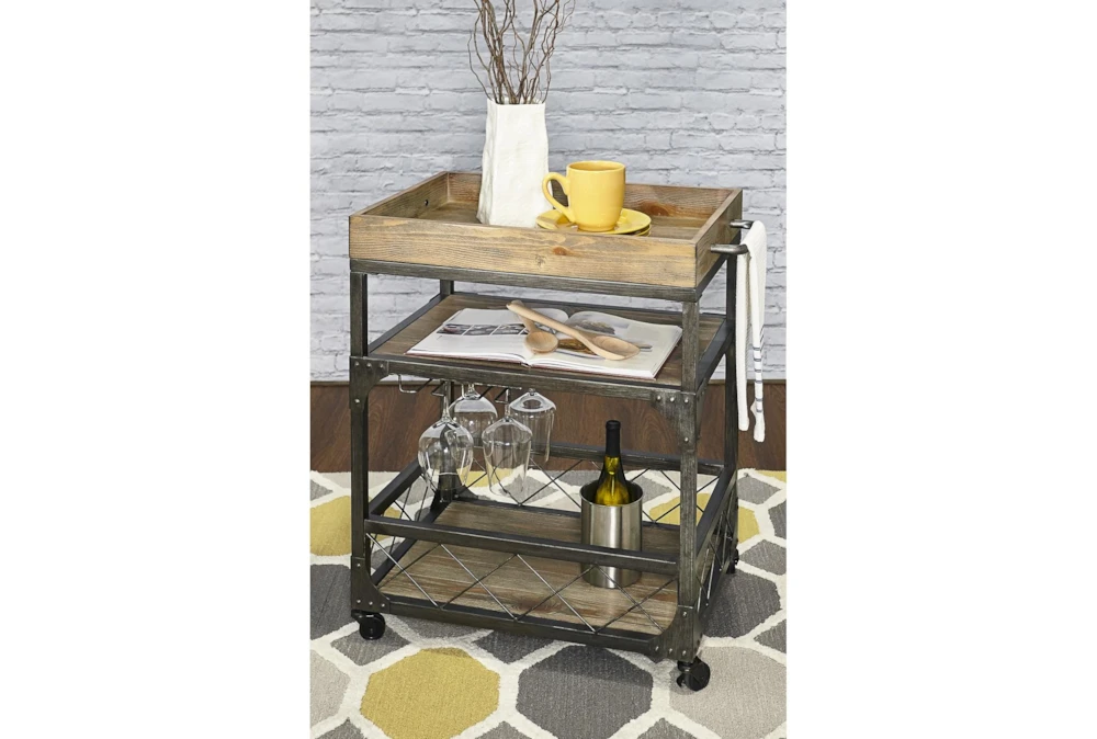 Clayton Brown Bar Cart 7 Clayton Brown Bar Cart - Image 7