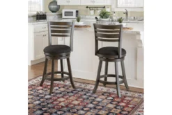Brie Grey Swivel Counter Stool -KitchenCraft Store 299738 grey wood counter height stool room 852