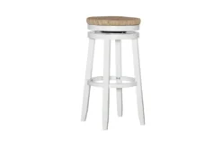Bethany Sea Grass White Swivel Barstool