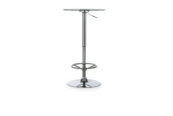 Jan Chrome Adjustable 23" Glass Pub Table 14 Jan Chrome Adjustable 23" Glass Pub Table -KitchenCraft Store 299745 silver metal bistropub table front 02