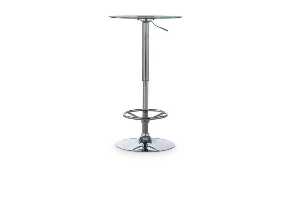 Jan Chrome Adjustable 23" Glass Pub Table 7 Jan Chrome Adjustable 23" Glass Pub Table - Image 7