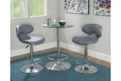 Jan Chrome Adjustable 23" Glass Pub Table 12 Jan Chrome Adjustable 23" Glass Pub Table -KitchenCraft Store 299745 silver metal bistropub table room 88