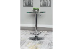 Jan Chrome Adjustable 23" Glass Pub Table 13 Jan Chrome Adjustable 23" Glass Pub Table -KitchenCraft Store 299745 silver metal bistropub table room 89