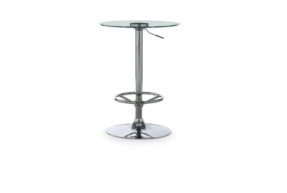 Jan Chrome Adjustable 23" Glass Pub Table 1 Jan Chrome Adjustable 23" Glass Pub Table