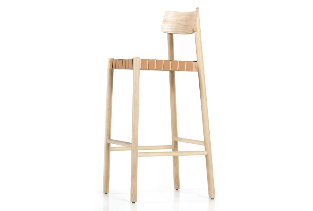 Allan Natural Woven Leather Bar Stool 2 Allan Natural Woven Leather Bar Stool - Image 2
