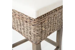 Grey Banana Leaf Counter Stool W/Cushion -KitchenCraft Store 301061 grey cotton counter height stool detail 46