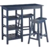 Blue 43" Breakfast Table Counter Set For 2