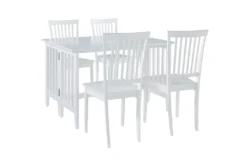 Hopper White 47" Drop Leaf Dining Set For 4