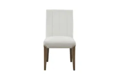 Cream Channel Tufting Dining Chair Set Of 2 -KitchenCraft Store 302204 natural wood dining chair front 02