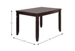 Euro Espresso 48" Dining Set For 4 -KitchenCraft Store 304353 brown wood dining set detail 44