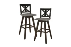 Lock Black X Back Swivel Bar Stool Set Of 2