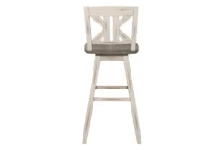 Lock White Divided X Back Swivel Bar Stool Set Of 2 -KitchenCraft Store 304382 wood back 82
