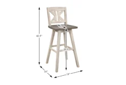 Lock White Divided X Back Swivel Bar Stool Set Of 2 -KitchenCraft Store 304382 wood detail 44