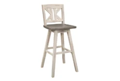 Lock White Divided X Back Swivel Bar Stool Set Of 2 -KitchenCraft Store 304382 wood side 15