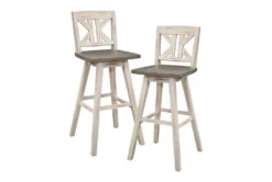 Lock White Divided X Back Swivel Bar Stool Set Of 2