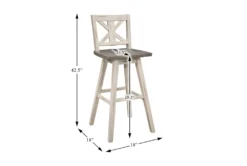 Lock White X Back Swivel Bar Stool Set Of 2 -KitchenCraft Store 304383 white wood bar stool detail 44