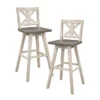 Lock White X Back Swivel Bar Stool Set Of 2