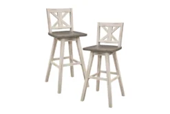 Lock White X Back Swivel Bar Stool Set Of 2