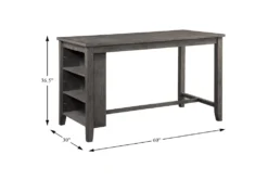 Fideo Grey 60" Counter Height Table -KitchenCraft Store 304385 grey wood counter height table detail 44