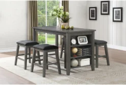 Fideo Grey 60" Counter Height Table -KitchenCraft Store 304385 grey wood counter height table room 85 1