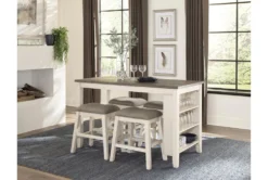 Fideo White 60" Counter Height Table -KitchenCraft Store 304387 white wood counter height table room 85