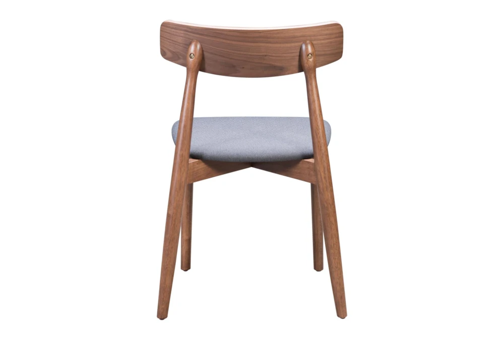 Mid-Century Walnut & Gray Dining Chair Set Of 2 4 Mid-Century Walnut & Gray Dining Chair Set Of 2 - Image 4