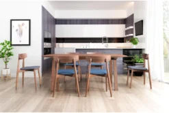 Mid-Century Walnut & Gray Dining Chair Set Of 2 17 Mid-Century Walnut & Gray Dining Chair Set Of 2 -KitchenCraft Store 304435 brown wood dining chair room 86