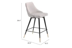 Modern Light Grey Counter Stool -KitchenCraft Store 304437 grey metal dining chair detail 44