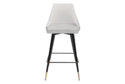 Modern Light Grey Counter Stool -KitchenCraft Store 304437 grey metal dining chair detail 46