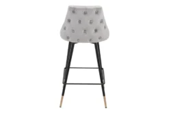 Modern Light Grey Counter Stool -KitchenCraft Store 304437 grey metal dining chair detail 47