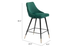 Modern Green Counter Stool -KitchenCraft Store 304438 green metal dining chair detail 49