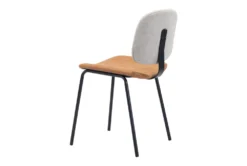 Modern Two Tone Beige Dining Chair Set Of 2 -KitchenCraft Store 304447 beige metal dining chair detail 48