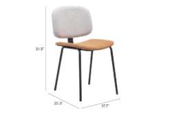 Modern Two Tone Beige Dining Chair Set Of 2 -KitchenCraft Store 304447 beige metal dining chair detail 52