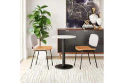 Modern Two Tone Beige Dining Chair Set Of 2 -KitchenCraft Store 304447 beige metal dining chair room 86