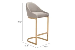 Contemporary Grey With Gold Bar Stool -KitchenCraft Store 304460 grey metal bar stool detail 49