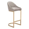 Contemporary Grey With Gold Bar Stool