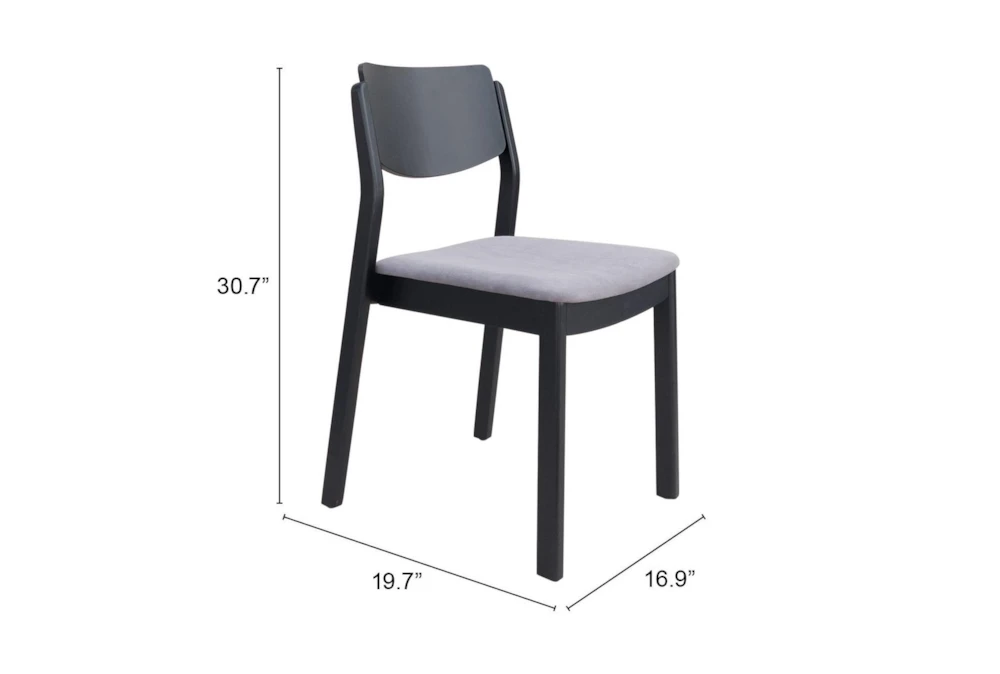 Modern Grey & Black Dining Chair Set Of 2 8 Modern Grey & Black Dining Chair Set Of 2 - Image 8