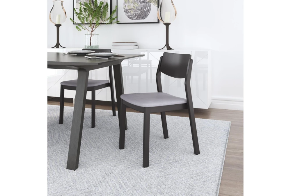 Modern Grey & Black Dining Chair Set Of 2 9 Modern Grey & Black Dining Chair Set Of 2 - Image 9