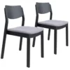 Modern Grey & Black Dining Chair Set Of 2