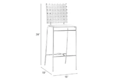 Woven White Counter Bar Stool Set Of 2 -KitchenCraft Store 304491 white metal dining chair detail 46