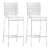 Woven White Counter Bar Stool Set Of 2