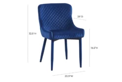 Drew Navy Velvet Dining Chair -KitchenCraft Store 304591 blue fabric dining chair detail 45