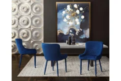 Drew Navy Velvet Dining Chair -KitchenCraft Store 304591 blue fabric dining chair room 85