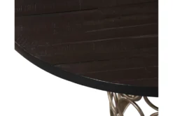 Tina Brass 55" Round Dining Table -KitchenCraft Store 304603 brown wood dining table detail 45